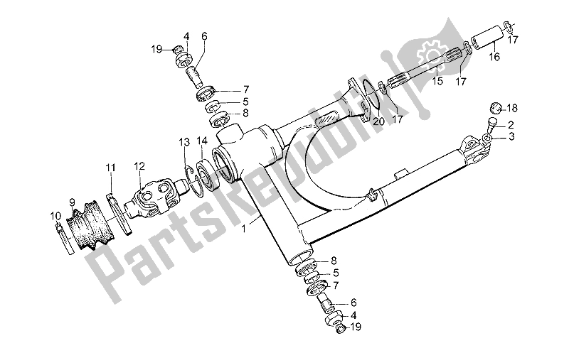 Toutes les pièces pour le Bras Oscillant du Moto-Guzzi California III Carburatori Carenato 1000 1988