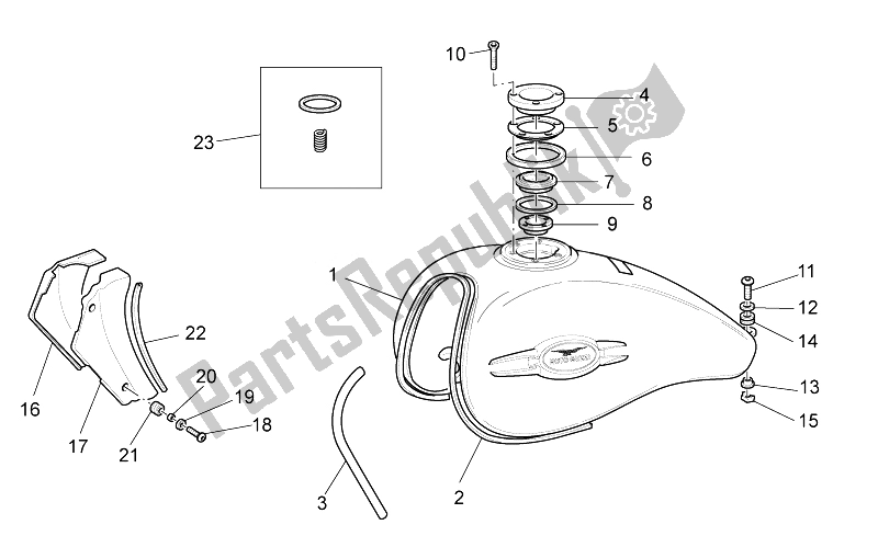 Tutte le parti per il Serbatoio Di Carburante del Moto-Guzzi Bellagio 940 2007