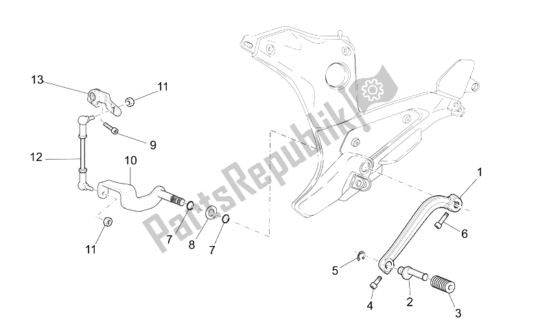 All parts for the Gear Lever of the Moto-Guzzi Norge 1200 IE 2006