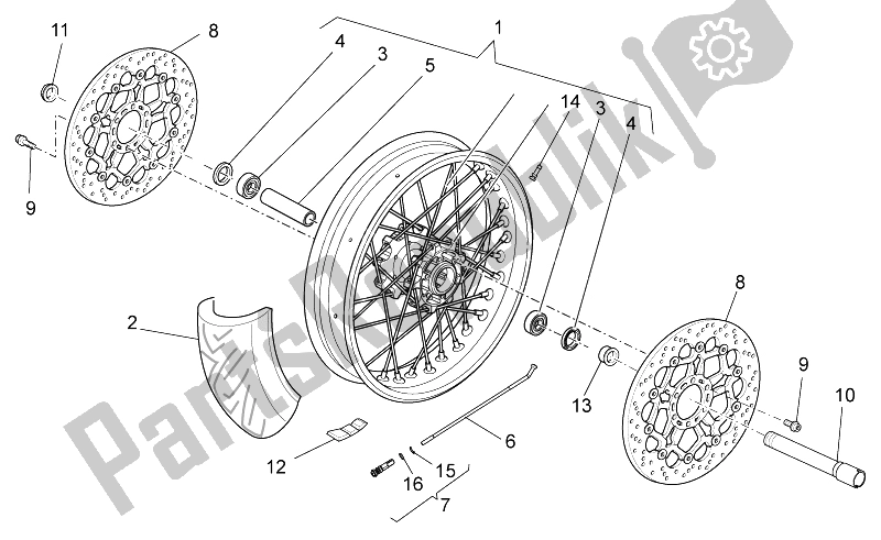 All parts for the Se Front Wheel (2) of the Moto-Guzzi Griso 1200 8V 2007