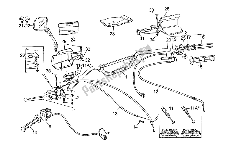 All parts for the Handlebar - Controls of the Moto-Guzzi Quota 1000 1992