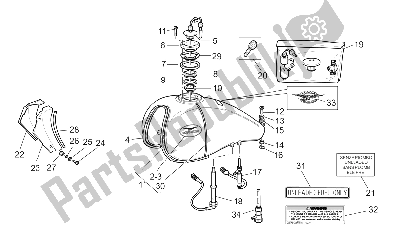 Toutes les pièces pour le Réservoir D'essence du Moto-Guzzi California Special Sport AL PI 1100 2002