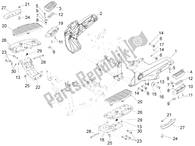 Tutte le parti per il Poggiapiedi del Moto-Guzzi California 1400 Custom ABS 2012