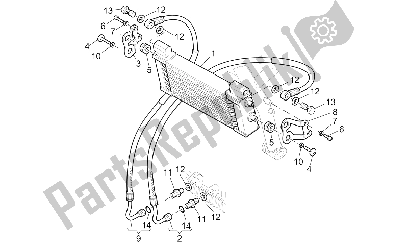 Toutes les pièces pour le Radiateur D'huile du Moto-Guzzi V 11 CAT 1100 2003