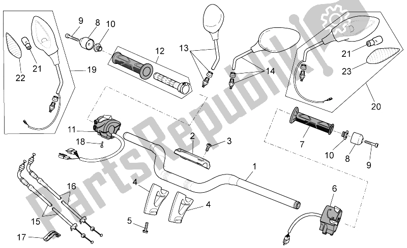 Toutes les pièces pour le Guidon - Commandes du Moto-Guzzi Stelvio 1200 2008