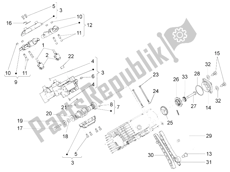 Todas las partes para Sistema De Sincronización Del Cilindro Derecho de Moto-Guzzi Audace 1400 2015