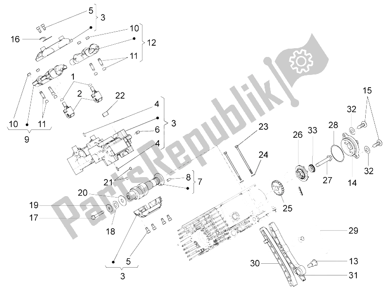 Toutes les pièces pour le Système De Calage Du Cylindre Rh du Moto-Guzzi Audace 1400 2015