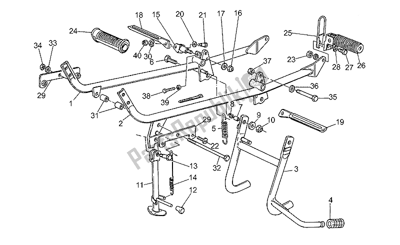 All parts for the Footrests-stands of the Moto-Guzzi Targa 750 1990