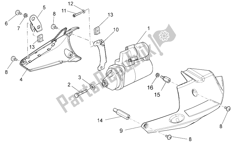 All parts for the Starter Motor of the Moto-Guzzi Stelvio 1200 NTX ABS 2009