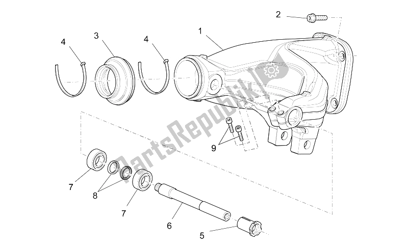 Toutes les pièces pour le Bras Oscillant du Moto-Guzzi 1200 Sport 8V 2008