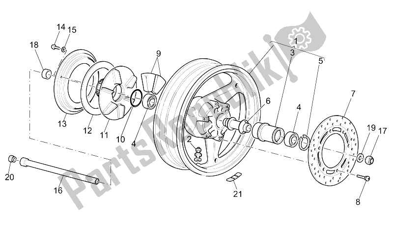 Toutes les pièces pour le Roue Arrière du Moto-Guzzi V 11 CAT 1100 2003