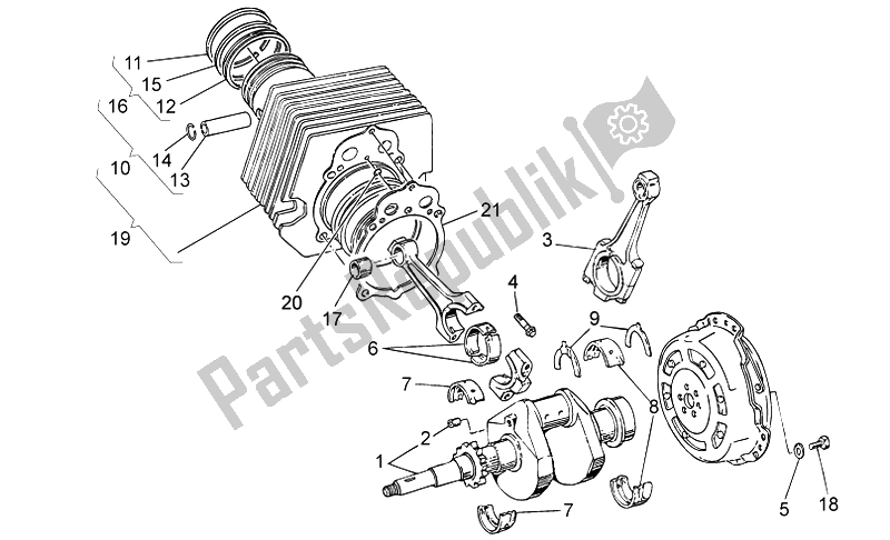 All parts for the Crankshaft Cpl. Of the Moto-Guzzi Nevada 750 S 2010