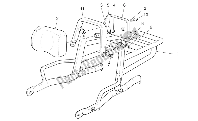 Toutes les pièces pour le Porte-bagages du Moto-Guzzi California EV PI CAT 1100 2003