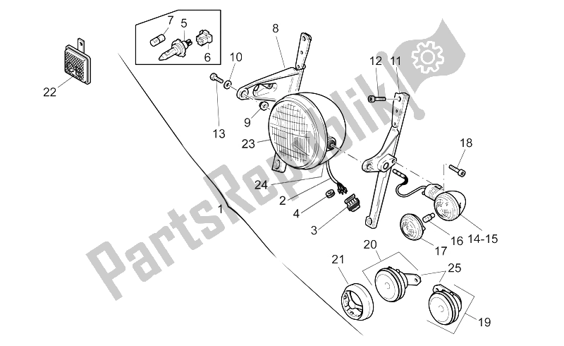 Toutes les pièces pour le Feux Avant du Moto-Guzzi California Special Sport AL PI 1100 2002