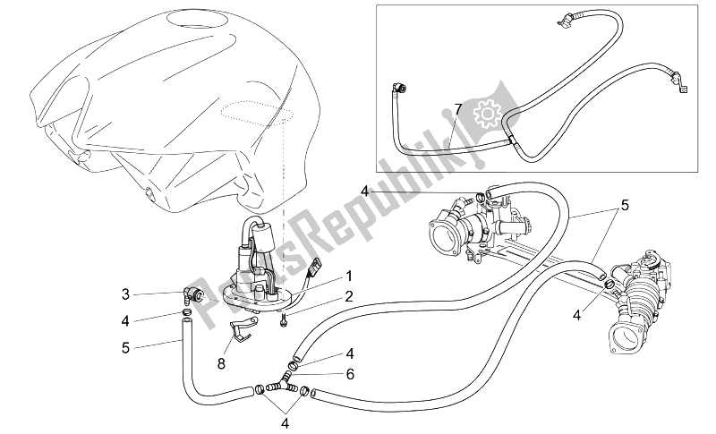 Alle onderdelen voor de Brandstoftoevoer van de Moto-Guzzi Breva IE 750 2003