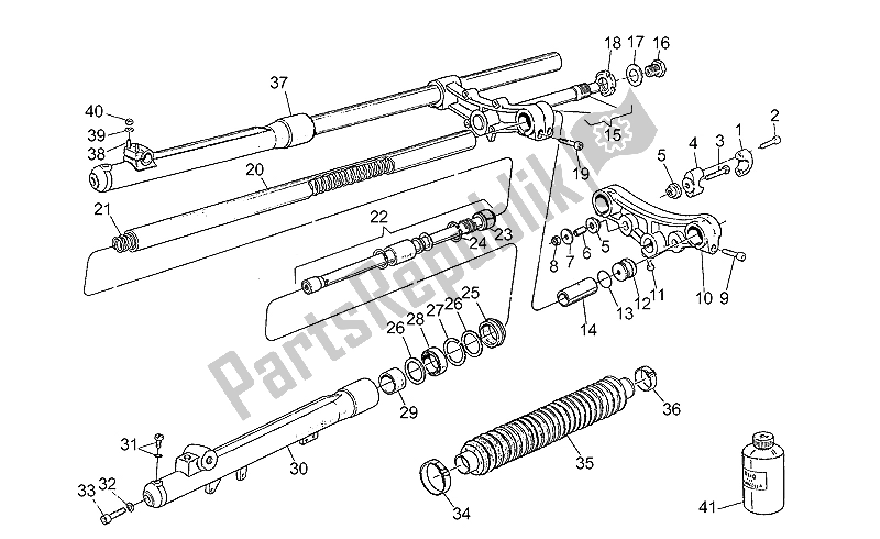 Toutes les pièces pour le Fourche Avant du Moto-Guzzi NTX 650 1987