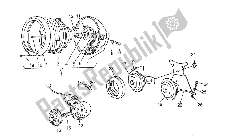 Toutes les pièces pour le Phare-corne du Moto-Guzzi Nevada 750 1993