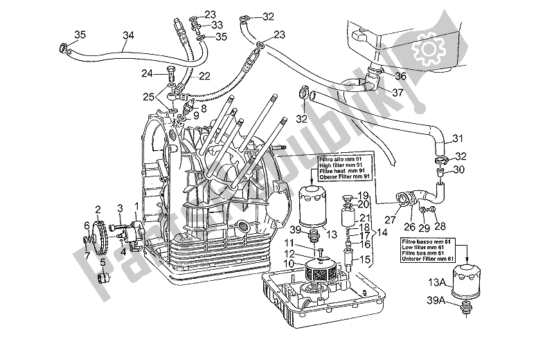 All parts for the Oil Pump of the Moto-Guzzi Quota 1000 1992