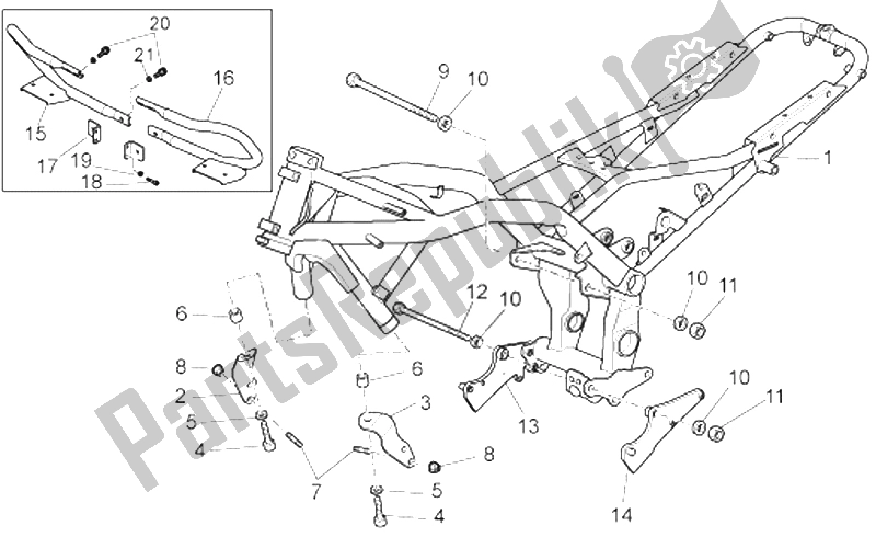 Toutes les pièces pour le Cadre I du Moto-Guzzi Norge Polizia Berlino 850 2008