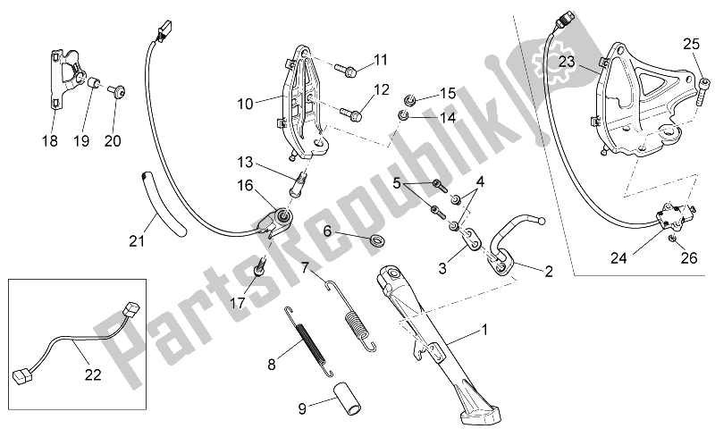 Toutes les pièces pour le Béquille Latérale du Moto-Guzzi Griso V IE 1100 2005