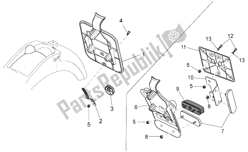 Toutes les pièces pour le Support De Plaque Arrière du Moto-Guzzi V7 Classic 750 2008