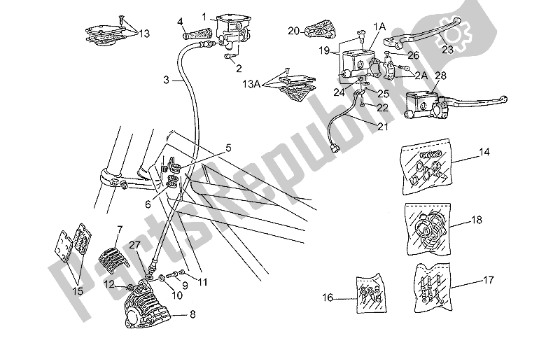 All parts for the Front Master Cilinder of the Moto-Guzzi California III Carburatori 1000 1987