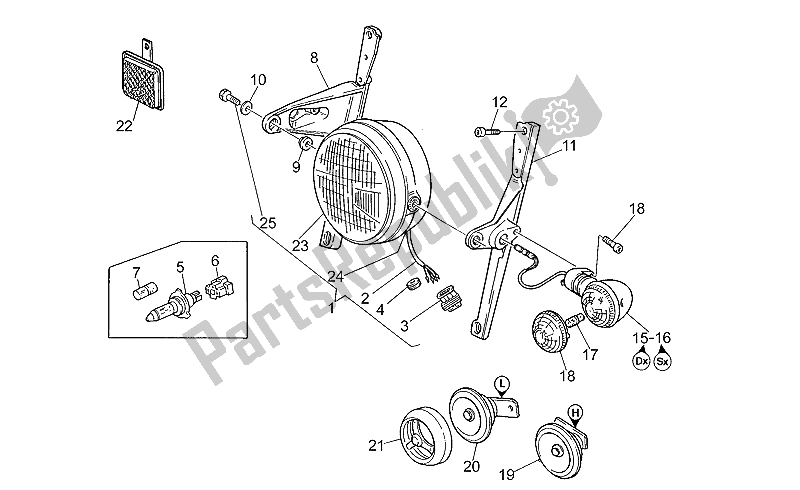 Toutes les pièces pour le Phare-corne du Moto-Guzzi California EV V 11 USA 1100 1997