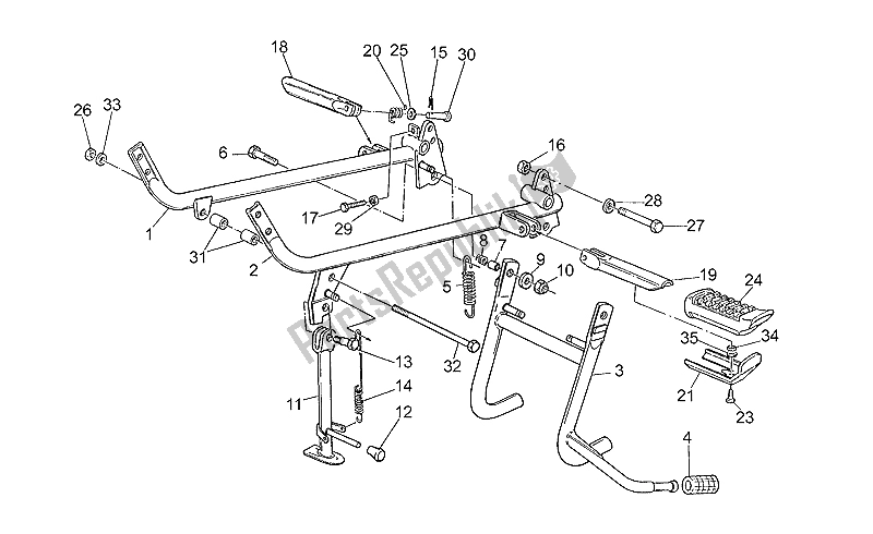 All parts for the Foot Rests - Lateral Stand of the Moto-Guzzi V 35 Florida 350 1986