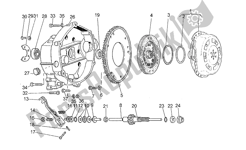 Alle onderdelen voor de Koppeling van de Moto-Guzzi V 35 III 350 1985
