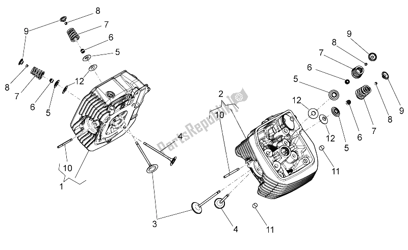 Todas las partes para Culata - Válvulas de Moto-Guzzi Stelvio 1200 NTX ABS 2009
