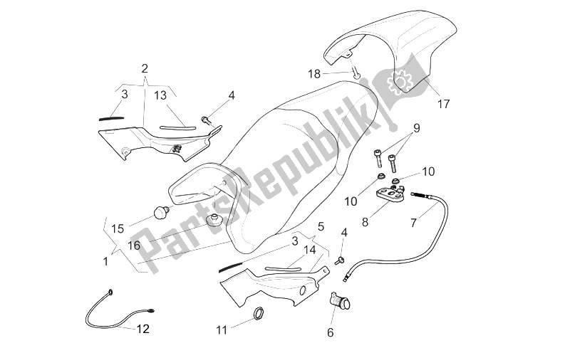Todas las partes para Cuerpo Central De Silla De Montar de Moto-Guzzi Sport 1200 2006