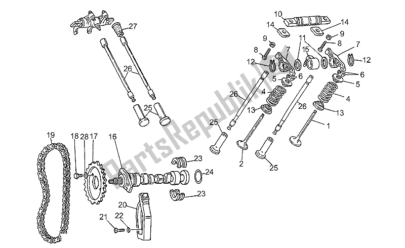 Alle onderdelen voor de Timing Systeem van de Moto-Guzzi V 75 PA Nuovo Tipo 750 1996