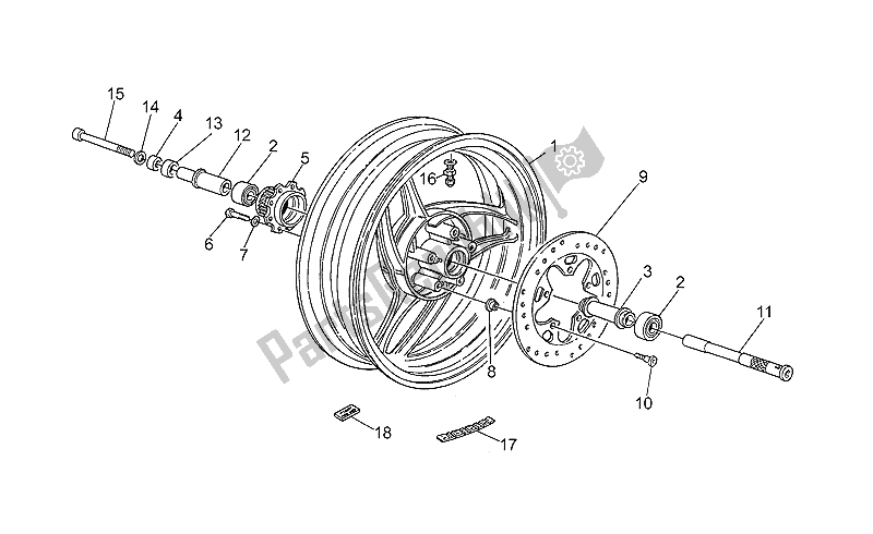 Toutes les pièces pour le Roue Arrière du Moto-Guzzi Daytona Racing 1000 1996