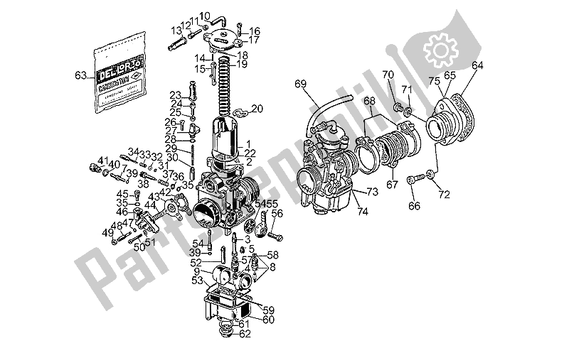 All parts for the Carburettors 1991-d of the Moto-Guzzi GT 1000 1987