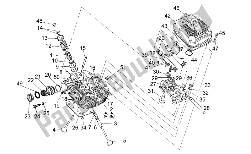 Todas as partes de Cabeça De Cilindro E Válvulas do Moto-Guzzi MGS 01 Corsa 1200 2004