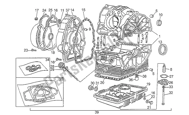 All parts for the Crankcase of the Moto-Guzzi Nevada 350 1993