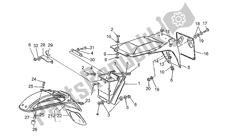 Tutte le parti per il Parafango Anteriore del Moto-Guzzi 35 Carabinieri PA 350 1990
