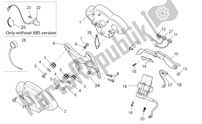 All parts for the Dashboard of the Moto-Guzzi 1200 Sport 8V 2008