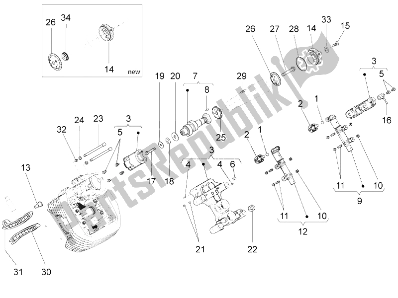 Toutes les pièces pour le Système De Synchronisation De Cylindre De Lh du Moto-Guzzi California 1400 Touring ABS 2012