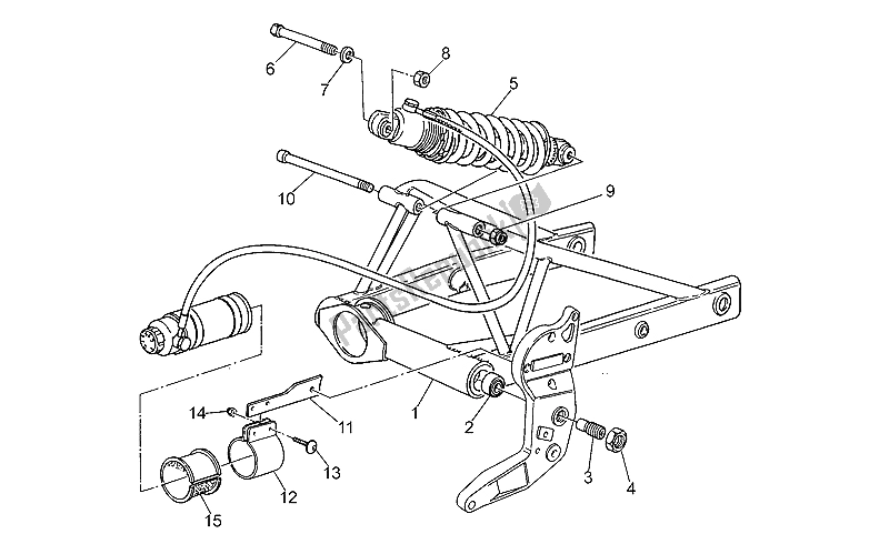 All parts for the Swing Arm of the Moto-Guzzi V 10 Centauro 1000 1997