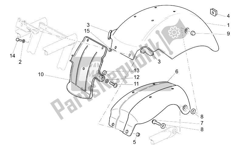 All parts for the Rear Mudguard of the Moto-Guzzi California Classic Touring 1100 2006