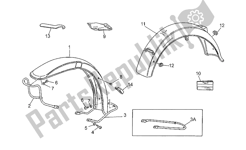 All parts for the Front/rear Mudguards of the Moto-Guzzi California III Carburatori 1000 1987