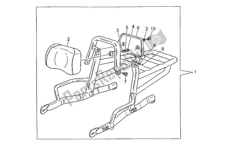 Toutes les pièces pour le Porte-bagages du Moto-Guzzi California EV V 11 USA 1100 1997