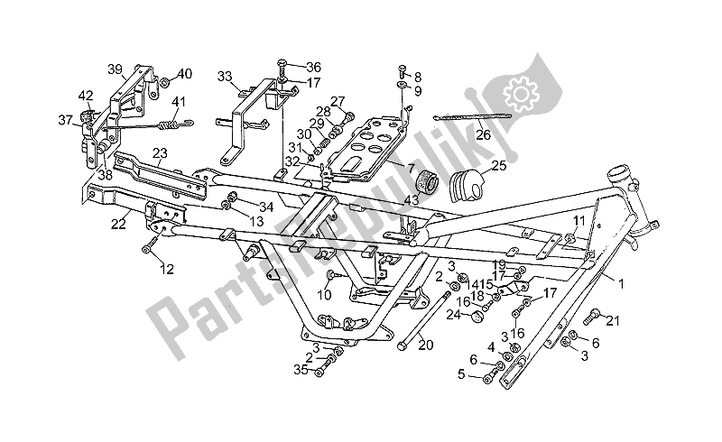 Toutes les pièces pour le Cadre du Moto-Guzzi V 35 Carabinieri PA 350 1992