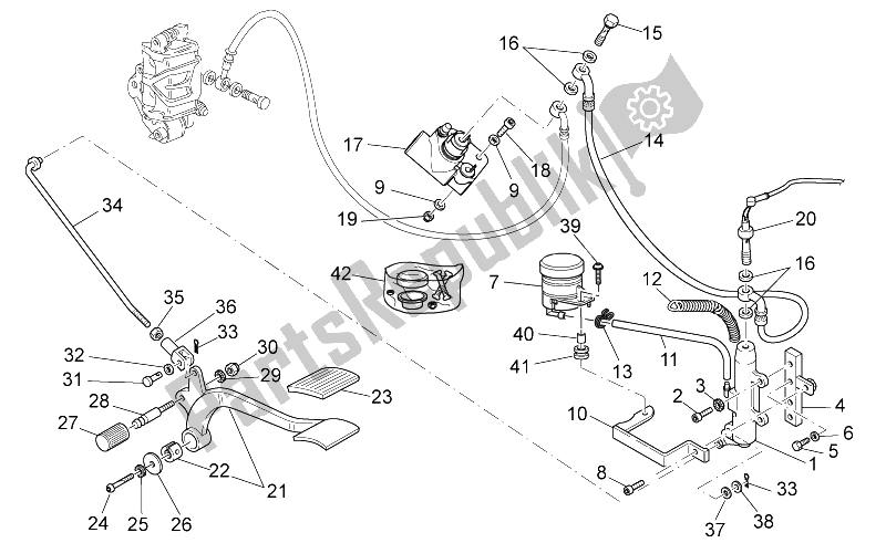 All parts for the Rear Master Cylinder of the Moto-Guzzi California Black Eagle 1100 2009