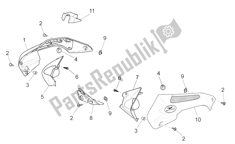 All parts for the Front Body - Duct of the Moto-Guzzi Griso S E 1200 8V 2015