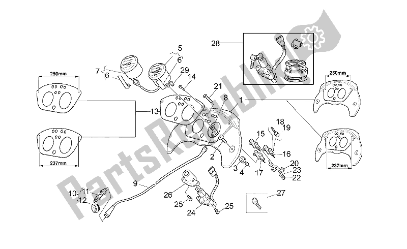 Todas as partes de Painel De Controle do Moto-Guzzi Quota ES 1100 1998