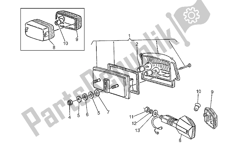 Toutes les pièces pour le Feu Arrière du Moto-Guzzi V 75 PA Nuovo Tipo 750 1996