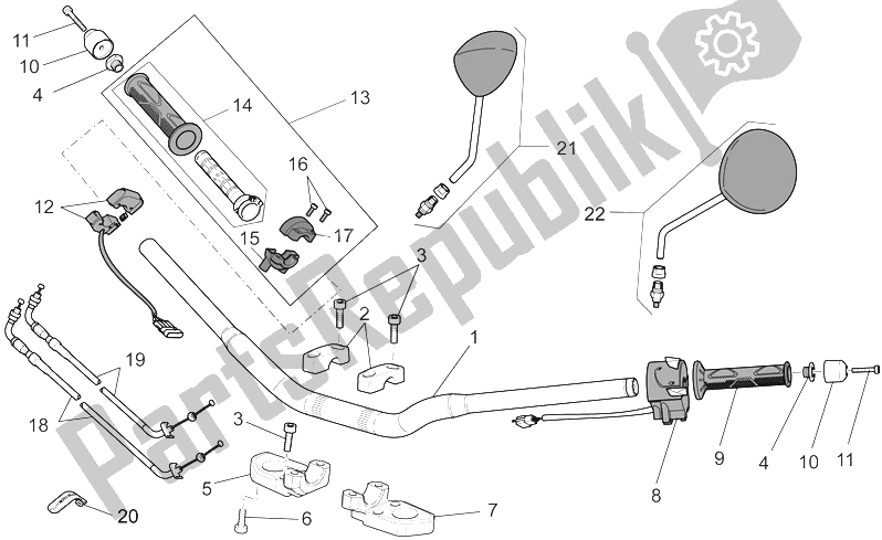 Alle onderdelen voor de Stuur - Controles van de Moto-Guzzi 1200 Sport 8V 2008