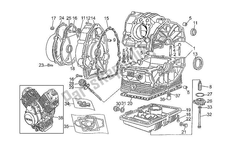 Toutes les pièces pour le Carter du Moto-Guzzi Nevada Club 350 1998